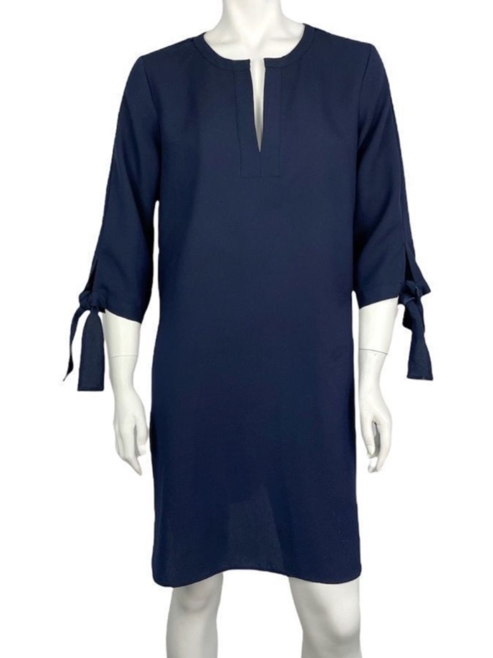 Adrienne Vittadini 3/4 long sleeve mini midi shift dress Dark blue size 12